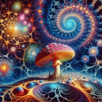 Participant meditating in nature during mushroom retreat