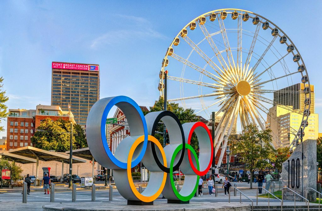 Atlanta Downtown Skyview Olympic Rings -meehlfoundation